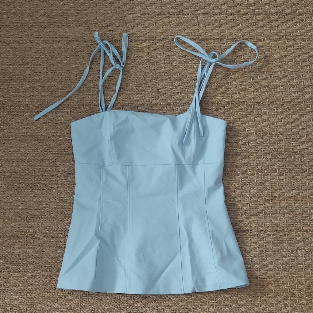 Zara Light Blue Tank Top with Ties